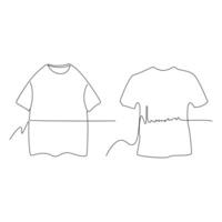 t camisa roupas contínuo solteiro linha esboço vetor arte desenhando e simples 1 linha camisa minimalista Projeto