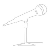 contínuo solteiro linha microfone microfone som 1 linha arte desenhando e ilustração vetor Projeto