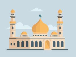 islâmico mesquita prédio. Ramadã cumprimento cartão. lindo islamismo têmpora vetor