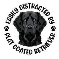 facilmente distraído de revestido retriever cachorro tipografia camiseta Projeto pró vetor