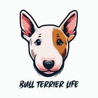 touro terrier vida tipografia camiseta Projeto ilustração pró vetor