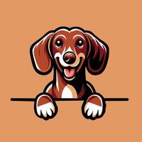 ai gerado dachshund cachorro espreitar ilustração pró vetor