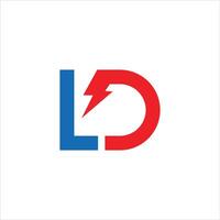 inicial carta dl ou ld logotipo Projeto modelo.dl e ld carta logotipo Projeto vetor