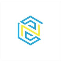 inicial carta cn ou nc logotipo vetor Projeto modelo
