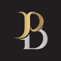 alfabeto iniciais logotipo obrigado, pb, b e p vetor