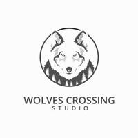a selvagem Lobo logotipo Projeto vetor