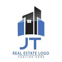 jt real Estado logotipo Projeto casa logotipo estoque vetor. vetor