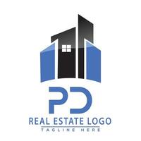 pd real Estado logotipo Projeto casa logotipo estoque vetor. vetor