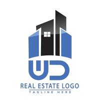 wd real Estado logotipo Projeto casa logotipo estoque vetor. vetor