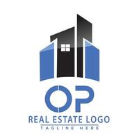 op real Estado logotipo Projeto casa logotipo estoque vetor. vetor