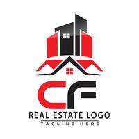 cf real Estado logotipo vermelho cor Projeto casa logotipo estoque vetor. vetor