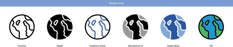 conjunto de ícones da terra vetor