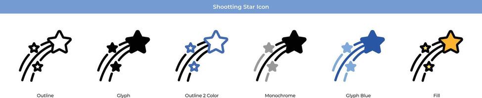 tiroteio Estrela ícone conjunto vetor