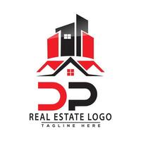 dp real Estado logotipo vermelho cor Projeto casa logotipo estoque vetor. vetor