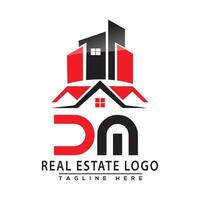dm real Estado logotipo vermelho cor Projeto casa logotipo estoque vetor. vetor
