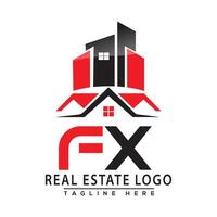 fx real Estado logotipo vermelho cor Projeto casa logotipo estoque vetor. vetor