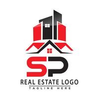 sp real Estado logotipo vermelho cor Projeto casa logotipo estoque vetor. vetor