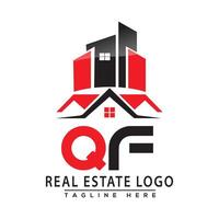 qf real Estado logotipo vermelho cor Projeto casa logotipo estoque vetor. vetor