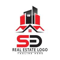 sb real Estado logotipo vermelho cor Projeto casa logotipo estoque vetor. vetor