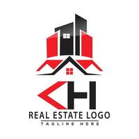 kh real Estado logotipo vermelho cor Projeto casa logotipo estoque vetor. vetor