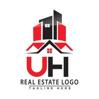 Uh real Estado logotipo vermelho cor Projeto casa logotipo estoque vetor. vetor