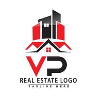 vp real Estado logotipo vermelho cor Projeto casa logotipo estoque vetor. vetor