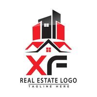 xf real Estado logotipo vermelho cor Projeto casa logotipo estoque vetor. vetor