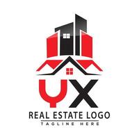 yx real Estado logotipo vermelho cor Projeto casa logotipo estoque vetor. vetor
