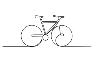 única linha contínuo bicicleta desenhando vetor arte e uma linha esboço bicicleta ilustração