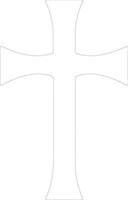 Cruz ícone esboço silhueta vetor