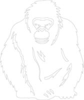 orangotango esboço silhueta vetor
