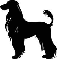 afegão cão de caça Preto silhueta vetor