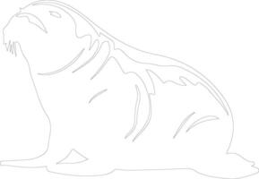 norte elefante foca esboço silhueta vetor