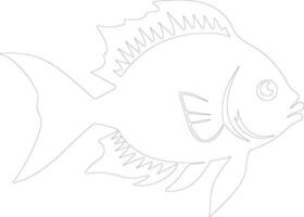 peixe-lua esboço silhueta vetor