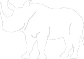 lanoso rinoceronte esboço silhueta vetor