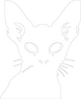 sphynx gato esboço silhueta vetor