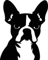 boston terrier Preto silhueta vetor