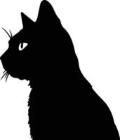 Chartreux gato silhueta retrato vetor