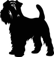 suave revestido trigo terrier Preto silhueta vetor