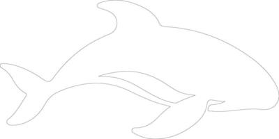 beluga baleia esboço silhueta vetor