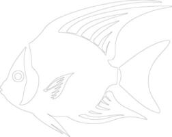 peixe anjo esboço silhueta vetor