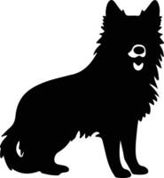 finlandês spitz Preto silhueta vetor