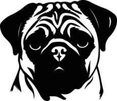 pug silhueta retrato vetor