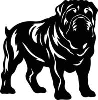 chinês Shar Pei Preto silhueta vetor