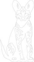 serval esboço silhueta vetor