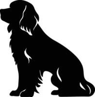 desajeitado spaniel Preto silhueta vetor