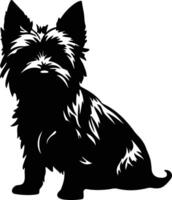 Norwich terrier Preto silhueta vetor