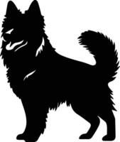 finlandês spitz Preto silhueta vetor