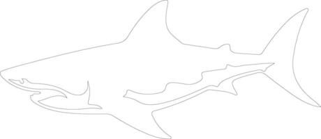 Tubarão esboço silhueta vetor