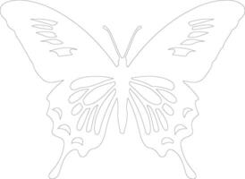 rabo de andorinha borboleta esboço silhueta vetor